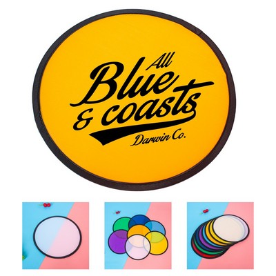Portable Nylon Folding Flying Disc for Outdoor Fun and Advertising